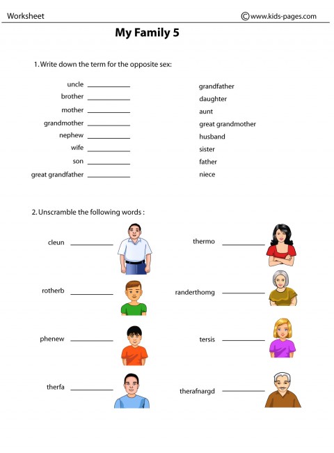 NEW 515 FAMILY WORKSHEETS PDF | family worksheet