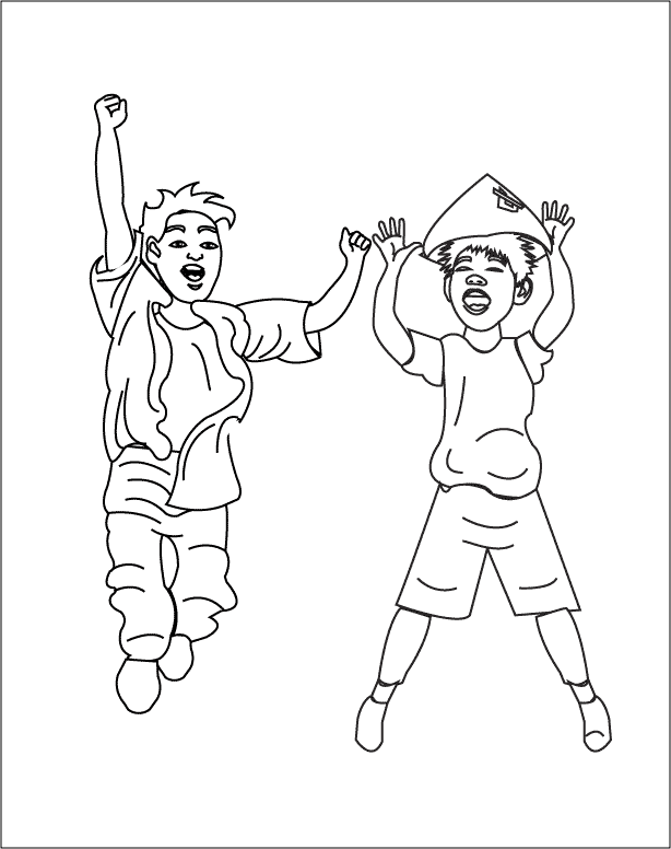 jumping coloring pages