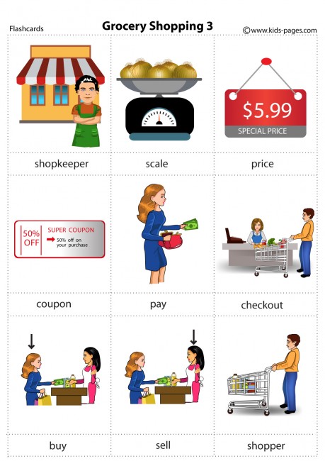 16 Flashcards Esl Worksheets Shopping Flashcards Worksheets - Bank2home.com