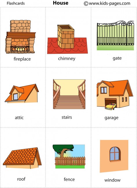 Flashcards House Parts Stairs - Profe Recursos