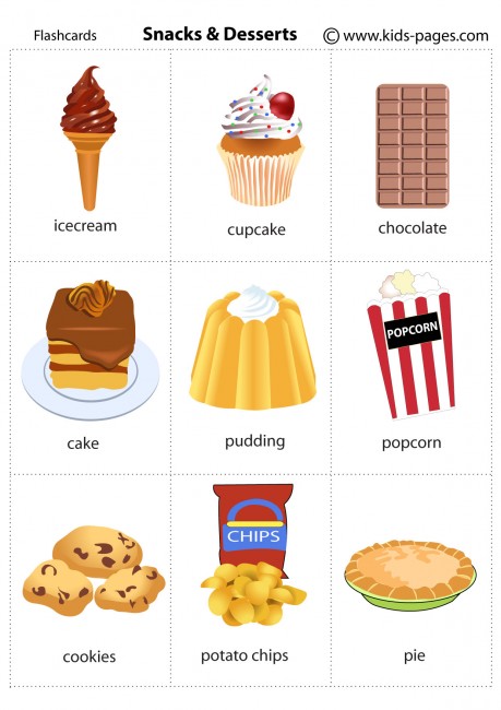 esl alphabet games Desserts And Snacks flashcard