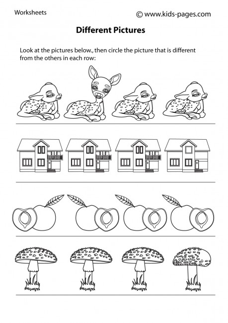 Same / Different 4 B&W worksheet