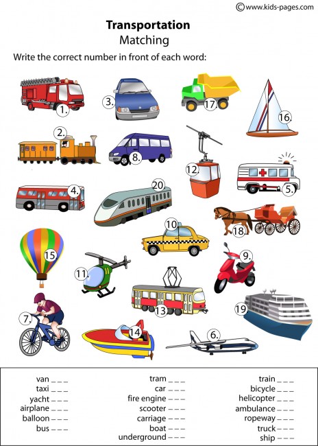 transport and travel vocabulary exercises