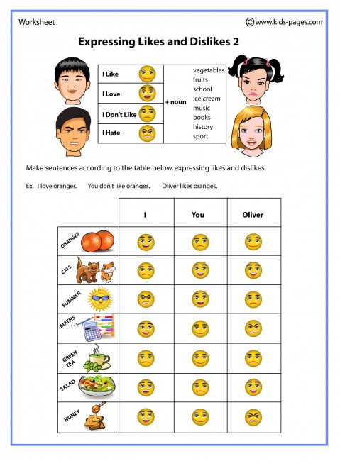 Expressing Likes / Dislikes 2 worksheet